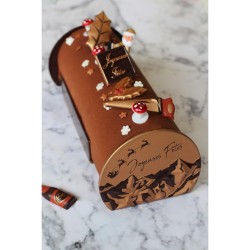 2 Extremos de tronco navideno Happy Holidays - Chocolate. n1