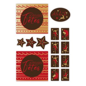 1 Kit especial de troncos de Navidad Felices Fiestas - Chocolate