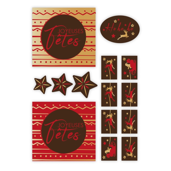 1 Kit especial de troncos de Navidad Felices Fiestas - Chocolate 