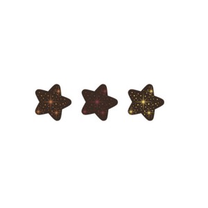 3 Estrellas Pequeas Oro/Rojo Metal/Bronce - Chocolate Negro