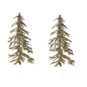 2 Palillos Dorados para rbol de Navidad (5,5 cm) - Plstico