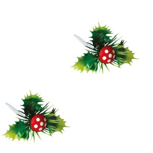 2 Palillos De Acebo De Champin (6 cm) - Plstico