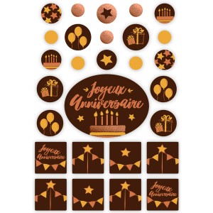 1 Kit Feliz Cumpleaos - Chocolate Negro