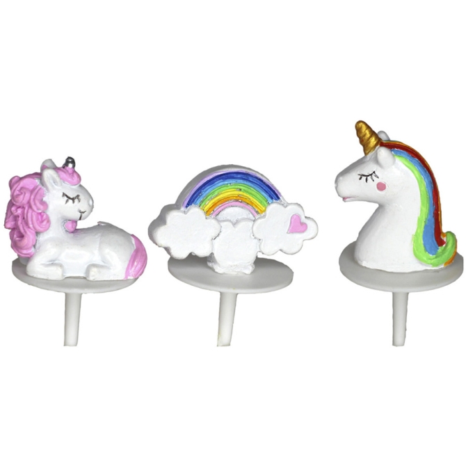 Palillos Unicornio (3 cm) - Plstico 