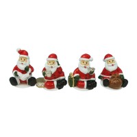 4 pas de Pap Noel sentado (3,9 cm) - Poliresina