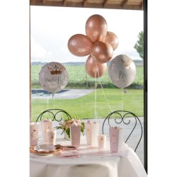 6 globos de princesa de oro rosa. n3