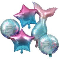 Juego de 5 globos metalizados de sirena