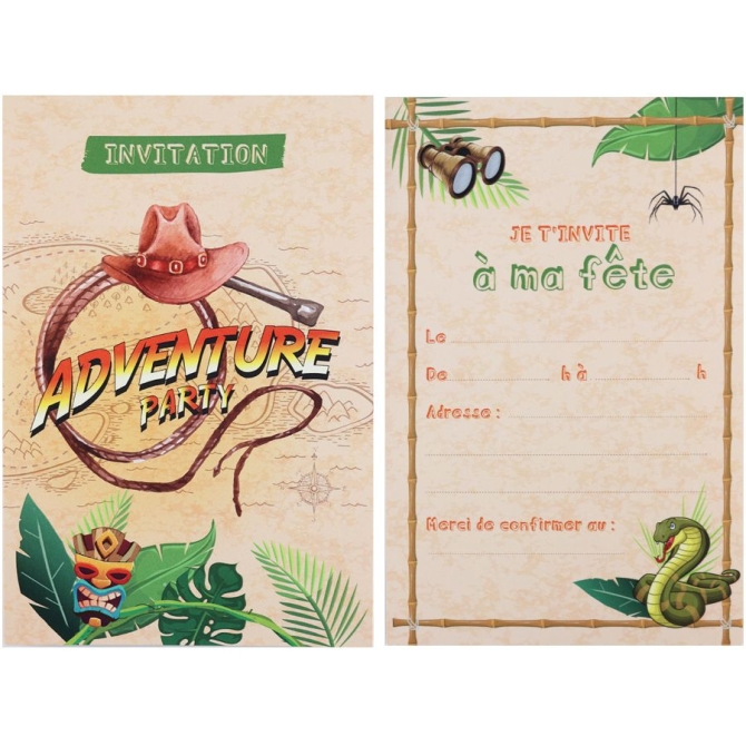 6 invitaciones de aventureros 