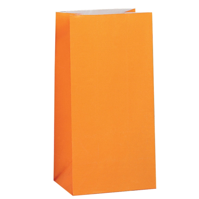 12 bolsas de papel naranja 