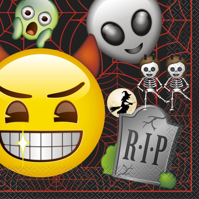 16 servilletas con emojis de Halloween 