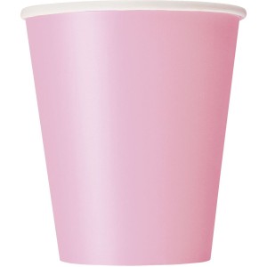 8 vasos rosa plido