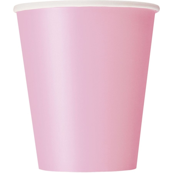 8 vasos rosa plido 