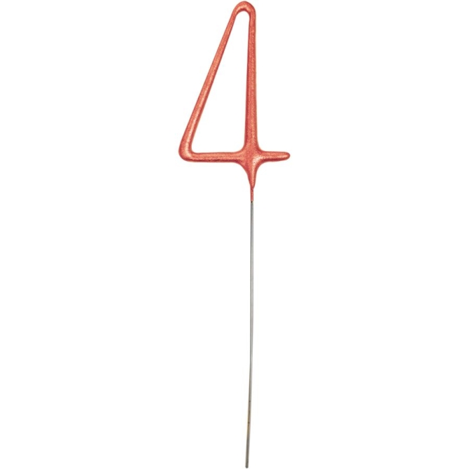 Vela Mgica Oro Rosa 17 cm - Nmero 4 