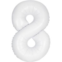 Globo gigante blanco mate - Nmero 8