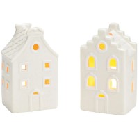 Portavelas Pequeo Casa Blanca 11 cm - Porcelana