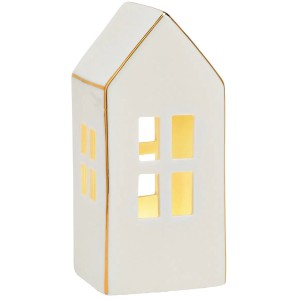 Casa con LED Blanco 15 cm - Porcelana