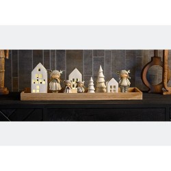 Casa con LED Blanco 15 cm - Porcelana. n1