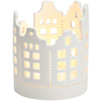 Portavelas Casa Blanca 14 cm - Porcelana