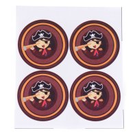 12 Decoraciones Nia Pirata para Pelota 5 cm