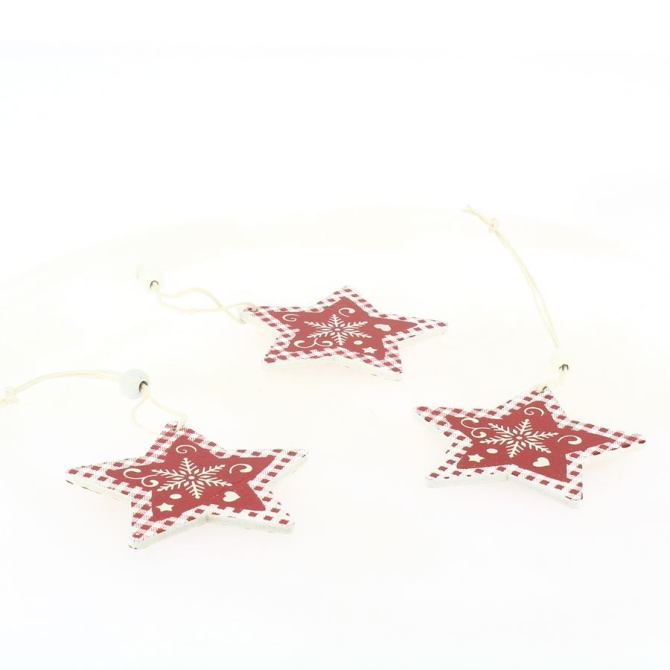 3 Pequeas Estrellas Retro para colgar (5 cm) - Madera 