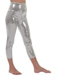 Leggings de lentejuelas plateadas