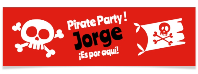 Bandera personalizable - Fiesta Pirata 