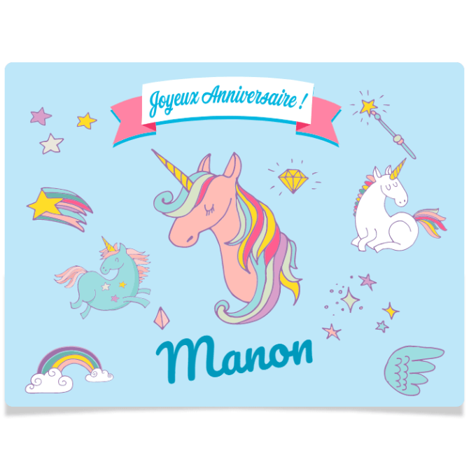 Fotocroc rectngulo para personalizar - Unicorn Rainbow Sky 