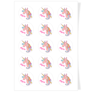 Discos para cupcakes para personalizar - Unicornio
