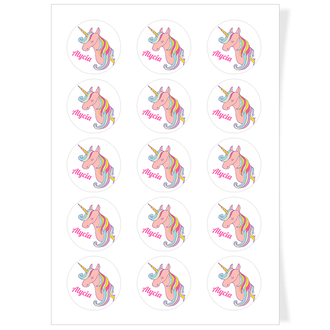 Discos para cupcakes para personalizar - Unicornio 