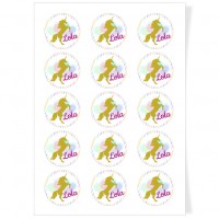 Discos para cupcakes para personalizar - Unicornio Dorado