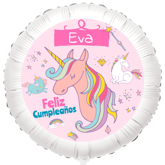 Globo para personalizar - Unicornio Arcoiris 