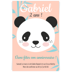 Invitacin a personalizar - Panda. n2