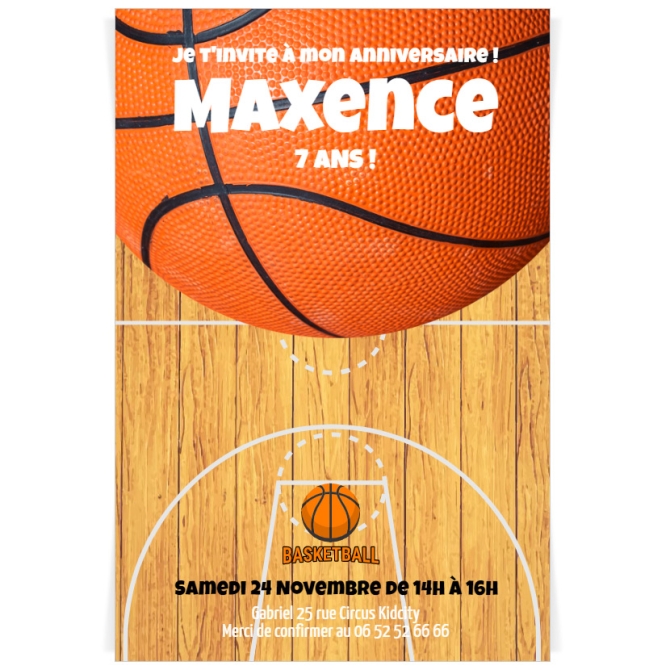 Invitacin a personalizar - Cancha de baloncesto 