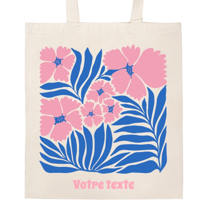 Tote bag para personalizar - Flores tropicales rosas 