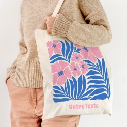 Tote bag para personalizar - Flores tropicales rosas. n6