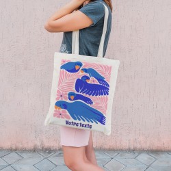 Bolsa de mano personalizable - Loros azules. n5