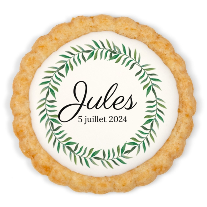 Galleta personalizada - Follaje Verde 