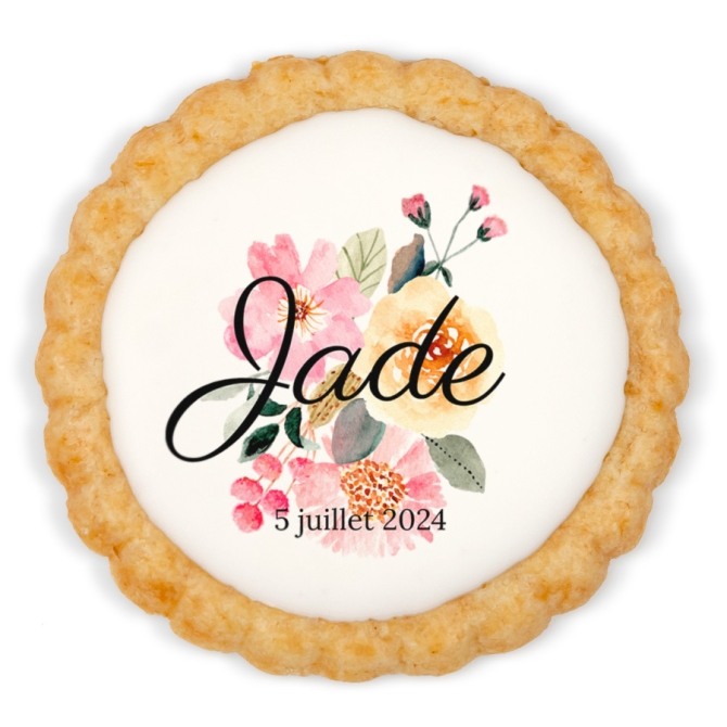 Galleta personalizada - Flores pastel 