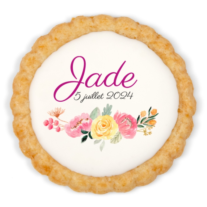 Galleta personalizada - Guirnalda de flores 