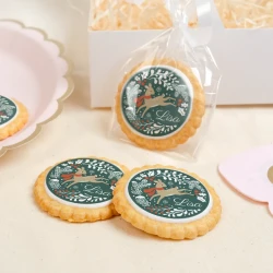 Galleta personalizada - Cierva verde navidea. n1