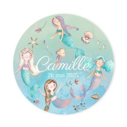 Discos para cupcakes para personalizar - Pastel Sirena. n2