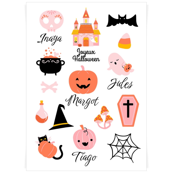 Tablero de tatuajes para personalizar - Halloween 