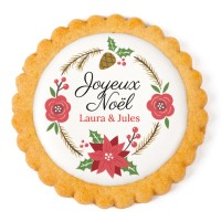 Galleta personalizada - Rosa de Navidad