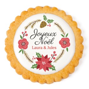 Galleta personalizada - Rosa de Navidad