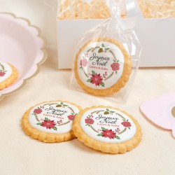 Galleta personalizada - Rosa de Navidad. n1