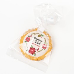 Galleta personalizada - Rosa de Navidad. n5