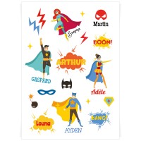 Tablero de tatuajes personalizable - Team Super Heroes