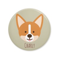 Chapa para personalizar - Perro Corgy