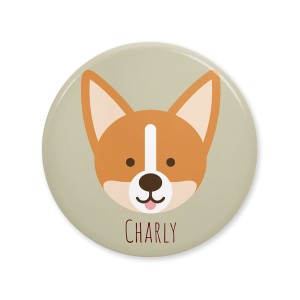 Chapa para personalizar - Perro Corgy