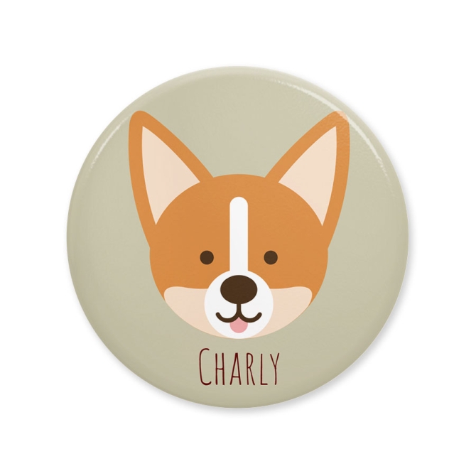 Chapa para personalizar - Perro Corgy 